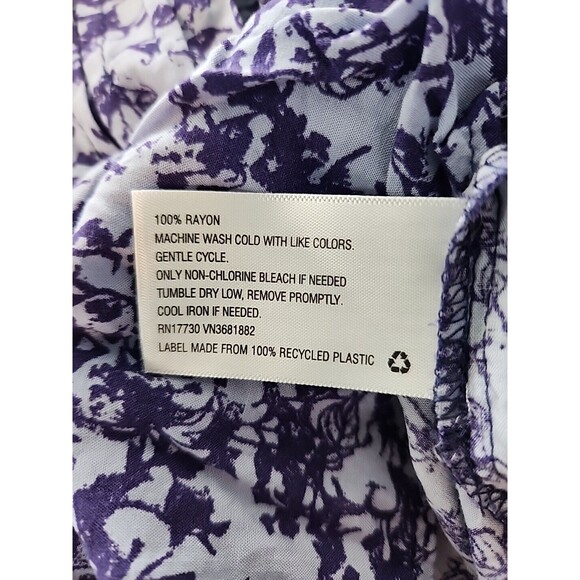 Knox Rose Size x1 Blue Floral V-Neck Ruffled Boho Top Shirt Peasant Blouse Tie - Picture 15 of 15